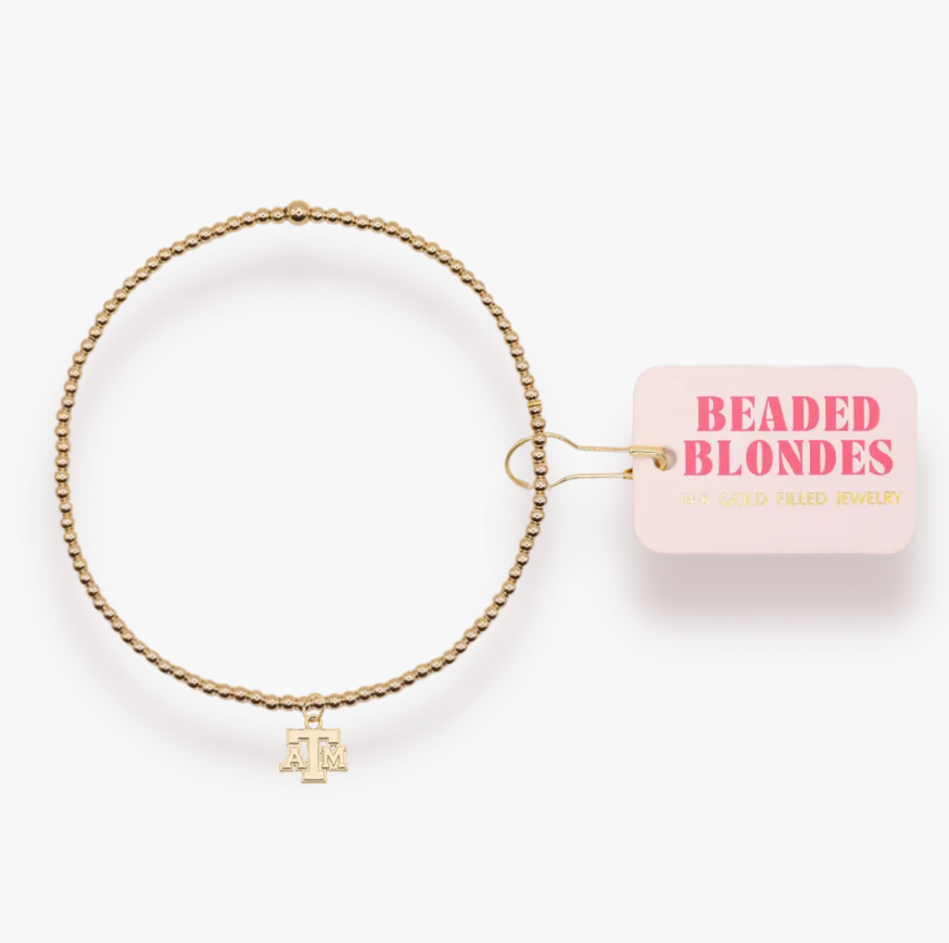beaded blondes tamu charm gold bracelet 