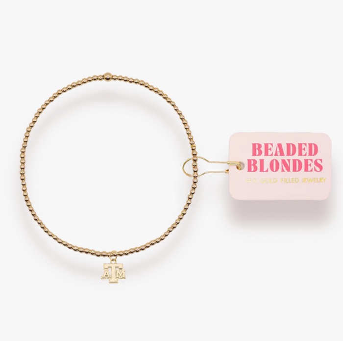 beaded blondes tamu charm gold bracelet 