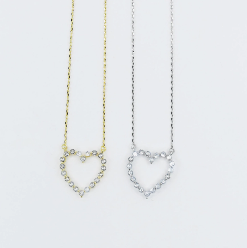 Sparkle Heart Necklace - Gold