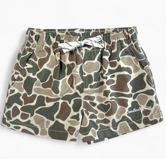 sand color camo shorts for little boys
