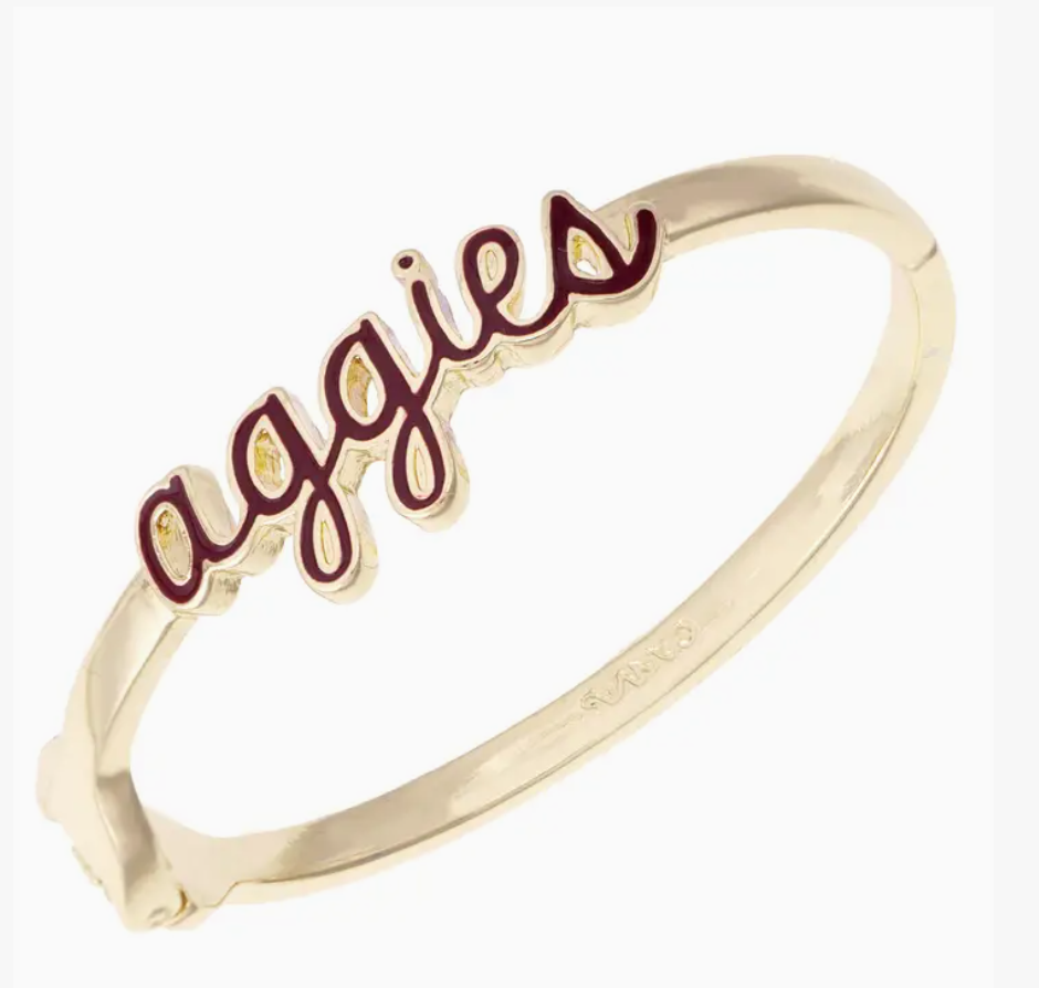 gold aggie hinge bracelet 