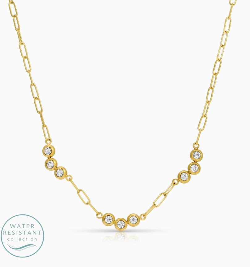 cluster of 3 stones on paperclip style necklace splendid iris 
