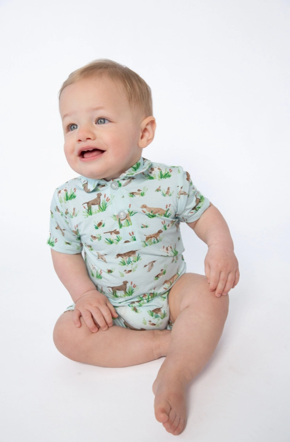 goosies brand dog polo romper 
