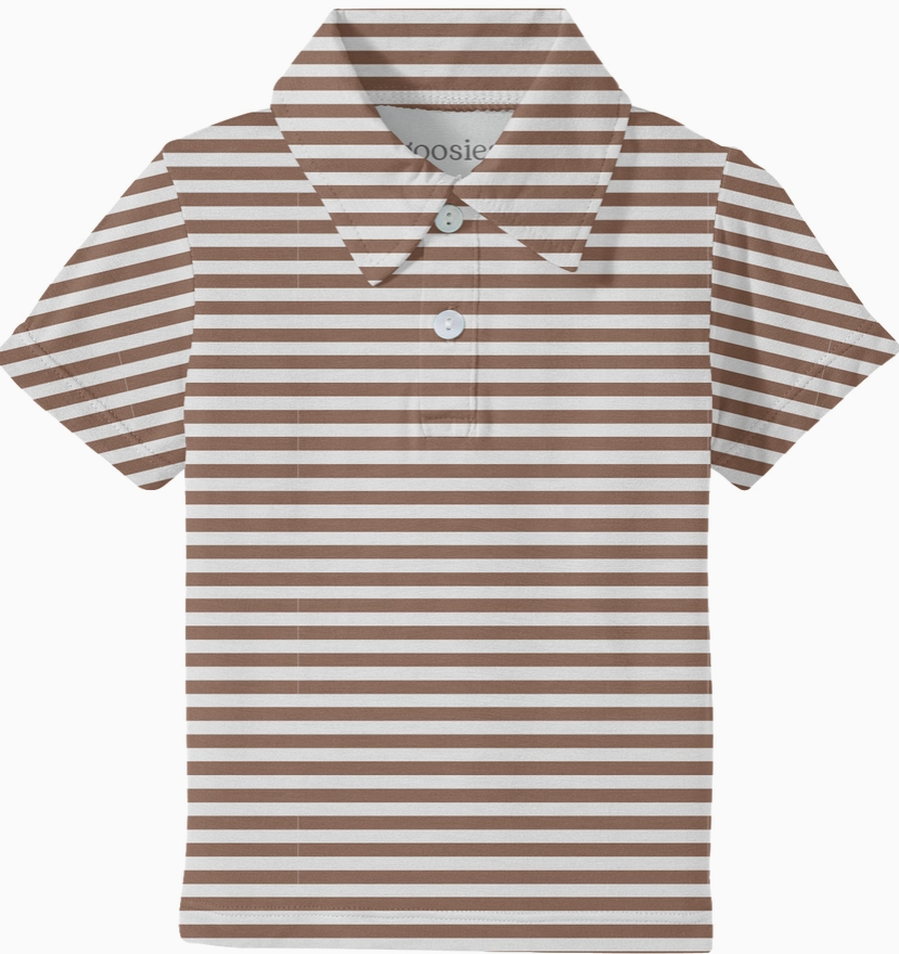 goosies brown stripe polo shirt
