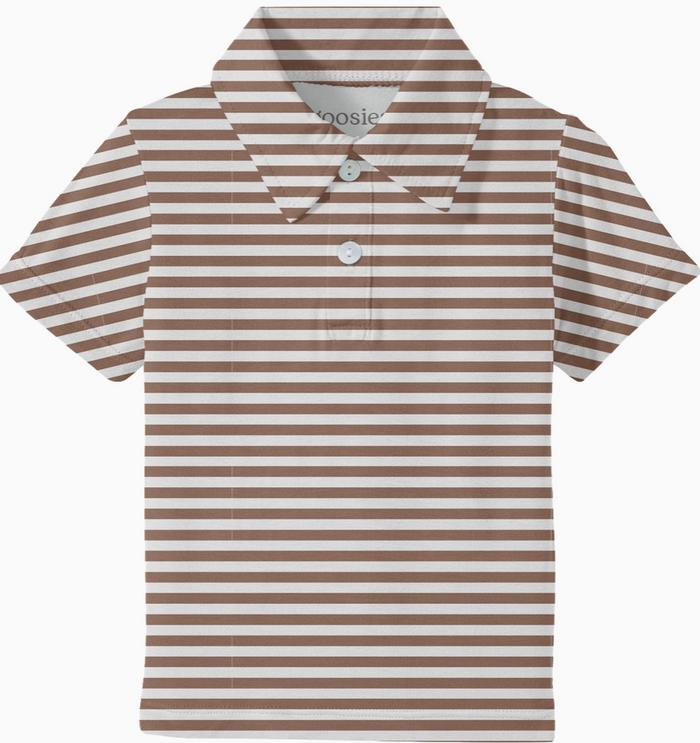 goosies brown stripe polo shirt
