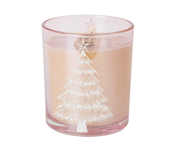 sweet grace candle white tree in pink vase 

