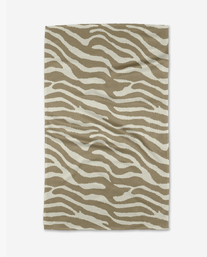 geometry tea towel zira tan 