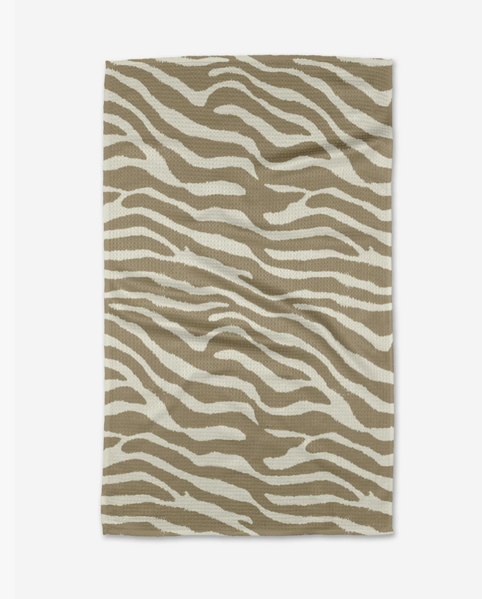 geometry tea towel zira tan 