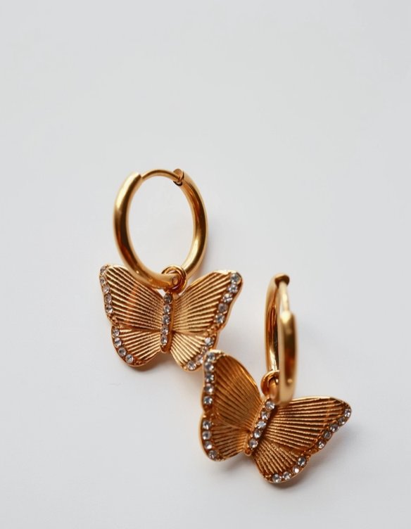 monarch butterfly earrings harco 
stainless steel 