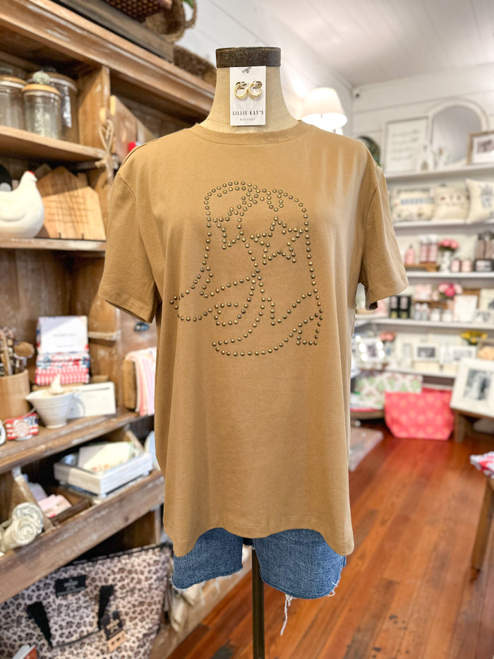 TAN BOOT TOP STUD