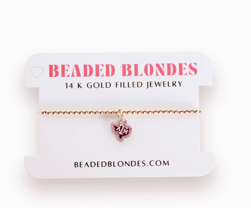 beaded blondes charm a&m bracelet 
