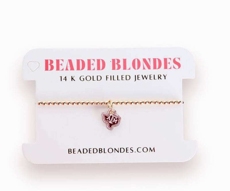 beaded blondes charm a&m bracelet 