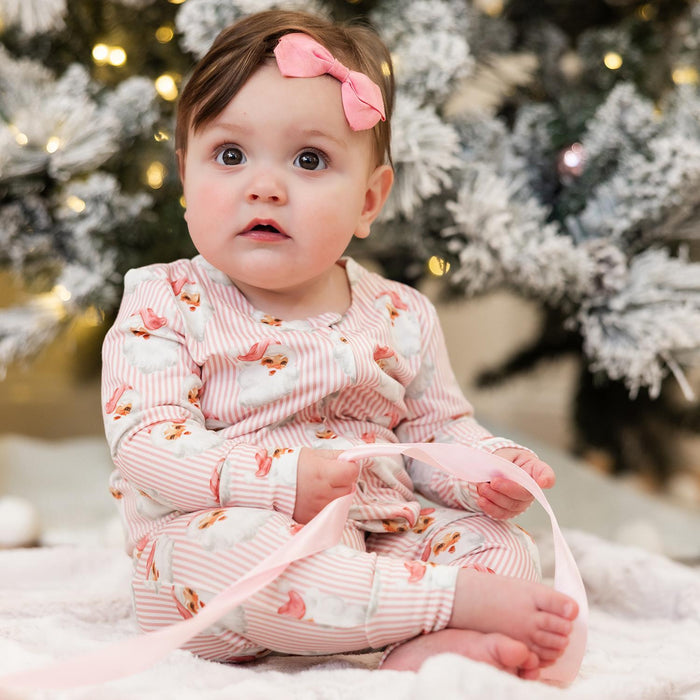 pink santa baby pajama one piece 