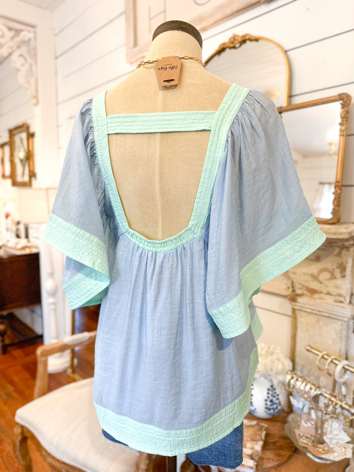fate clothing 2 tone flowy top