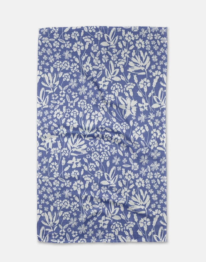 bloom me over floral tea towel geometry 