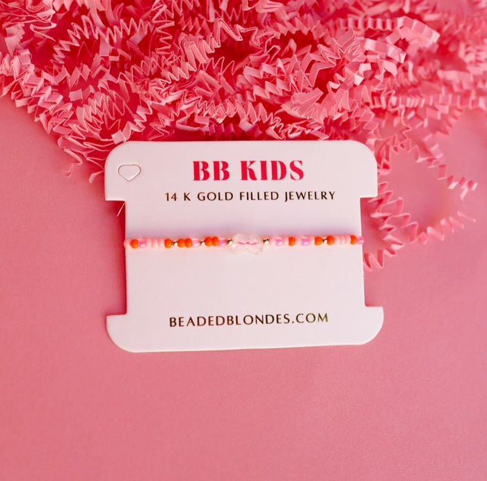 beaded blondes kids bow bracelet 