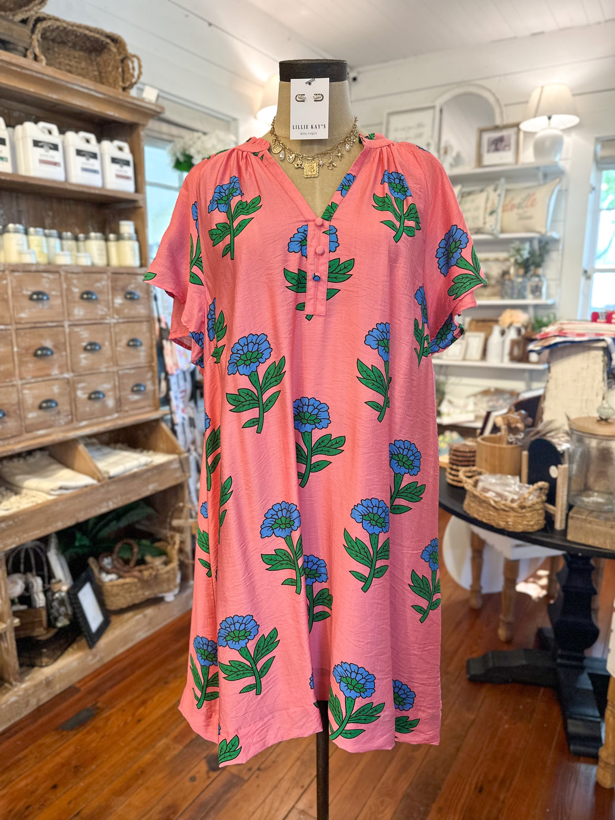coral pink floral dress umgee plus size 