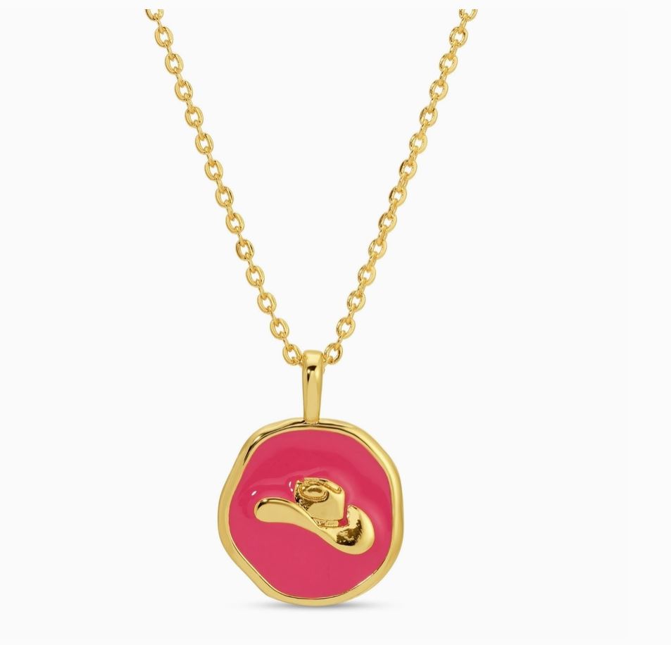 tiny cowgirl hat pink necklace splendid iris