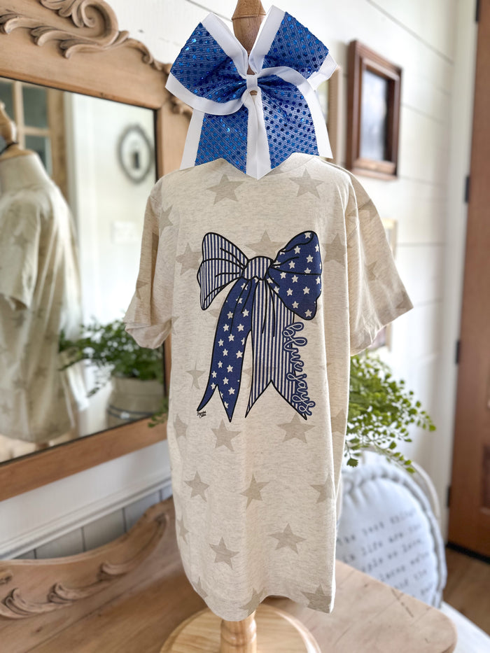 cream color star needville blue jays tee