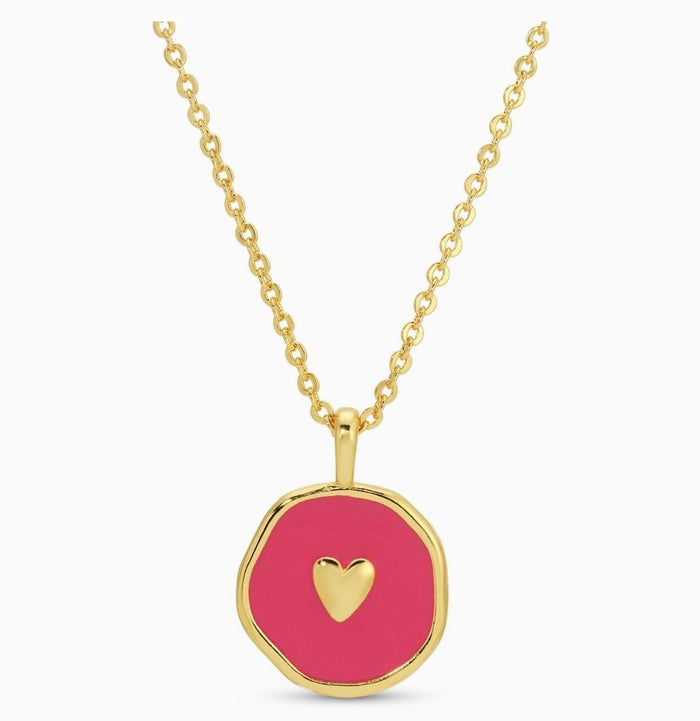 tiny heart necklace pink splendid iris
