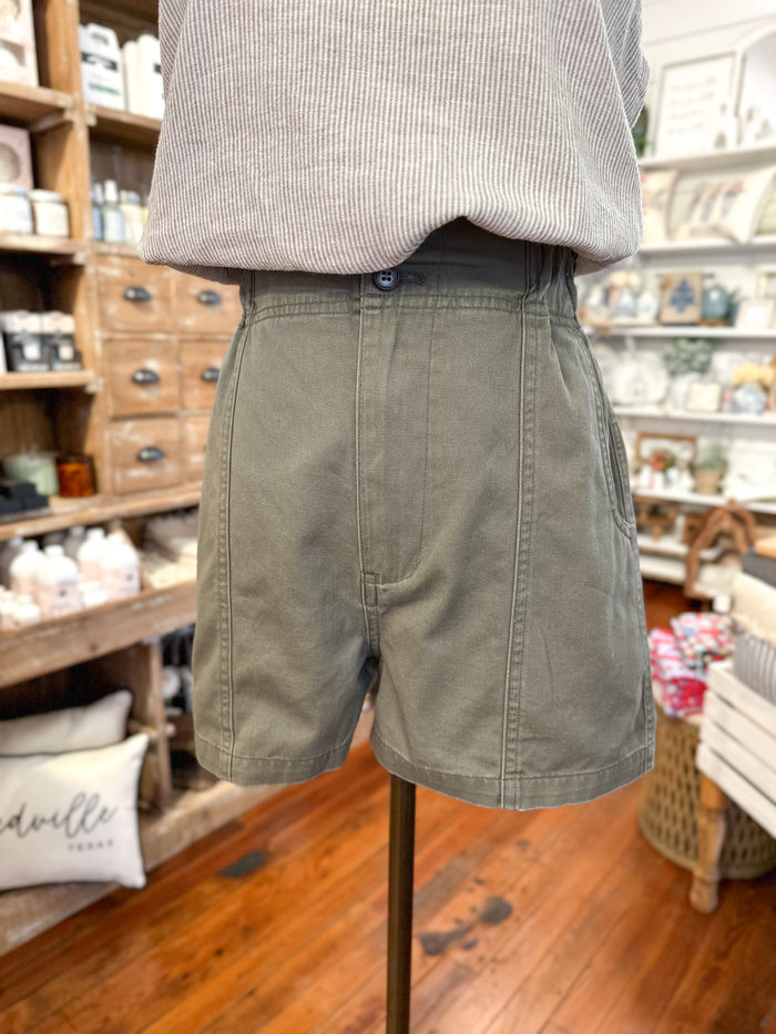 olive green high rise short another love 