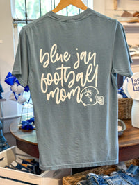 blue jay mom football tee back
