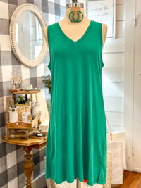 another love alpine green dress vneck 