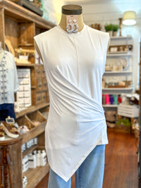 white another love asymmetrical top 