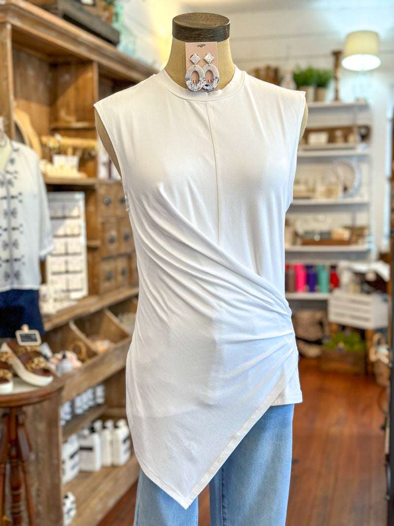 white another love asymmetrical top 