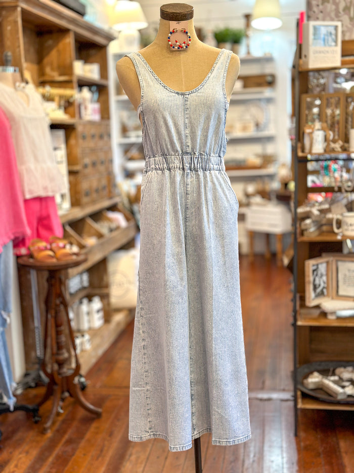 dear john stripe wide leg jumpsuit
