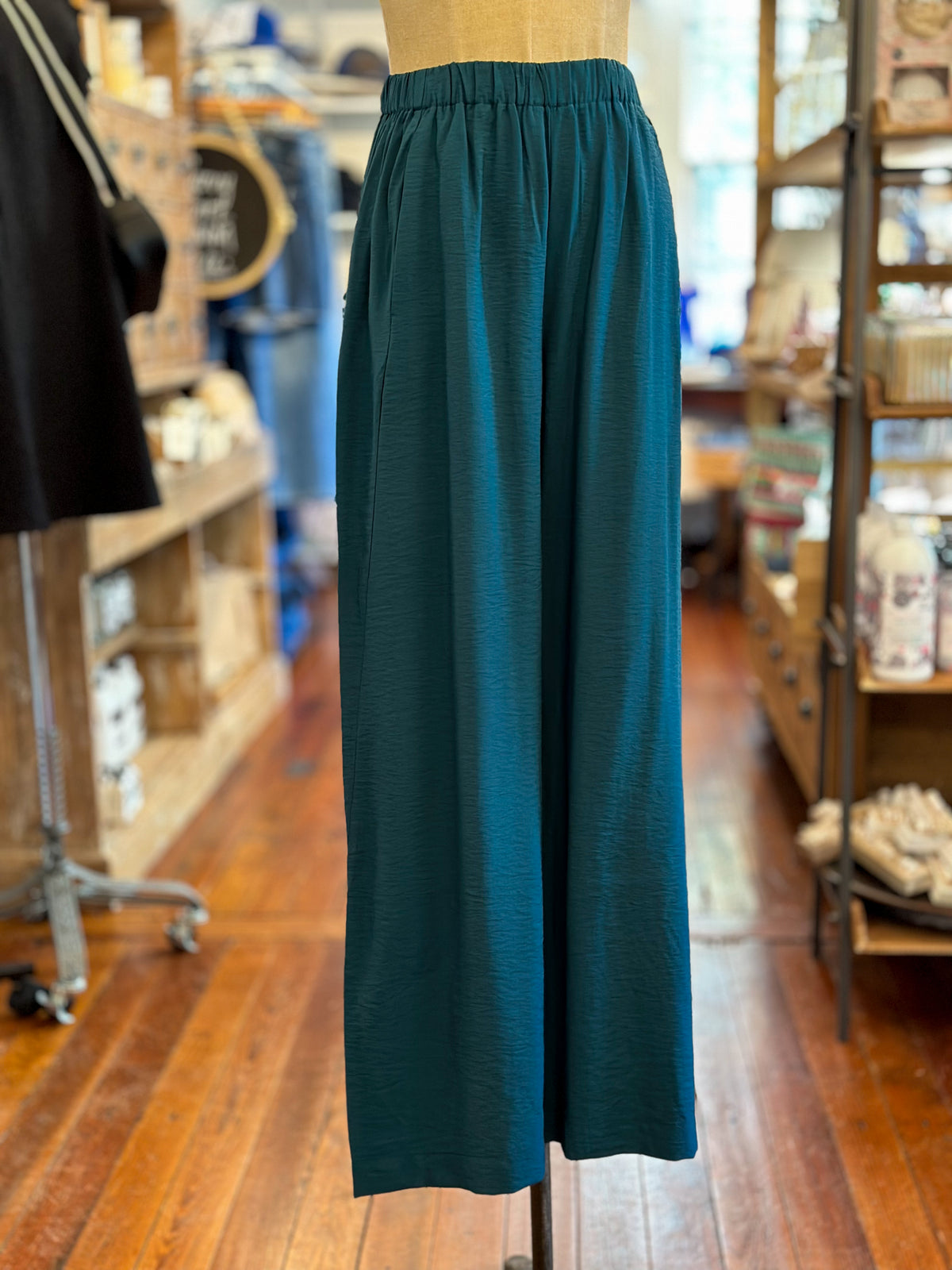 teal green pull on pant another love