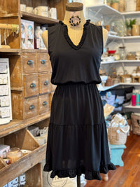 another love black ruffle dress