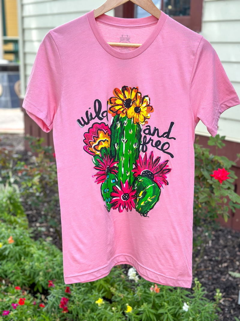 texas true threads wild and free pink tee