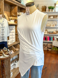 white another love asymmetrical top 