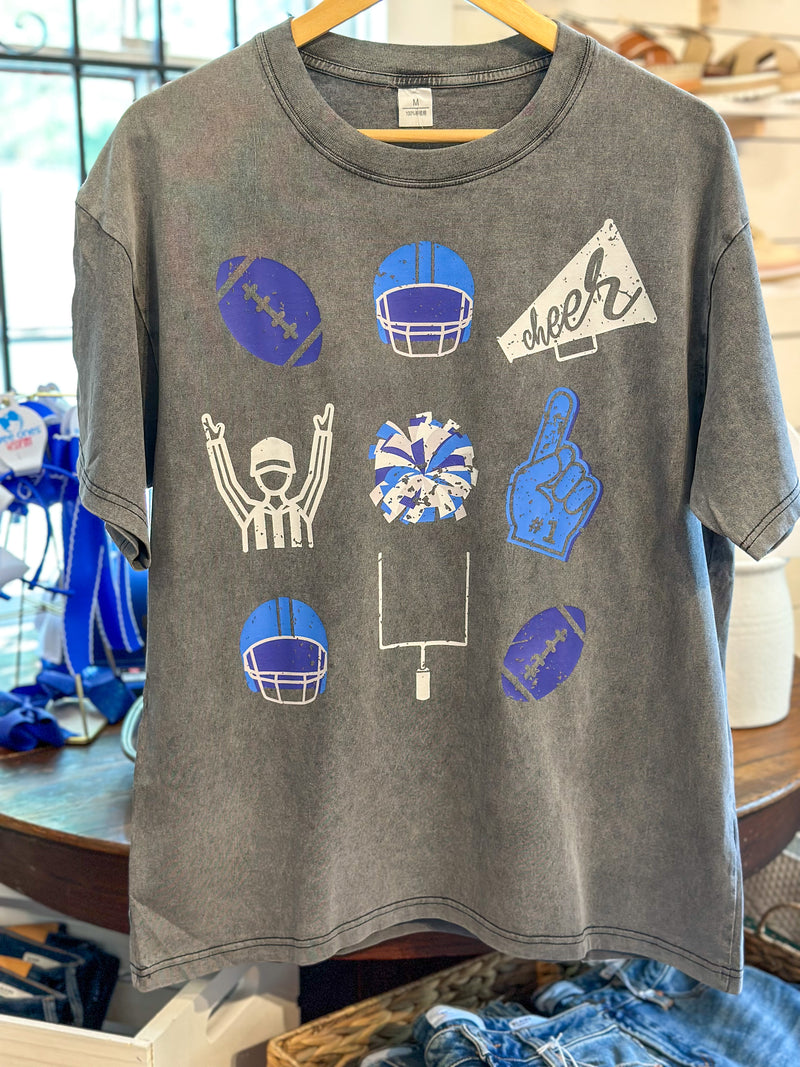 grey football theme top