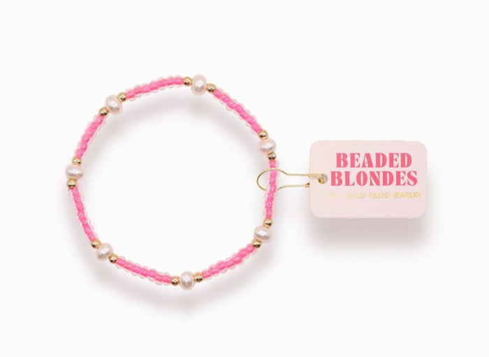 beaded blondes kids hot pink 