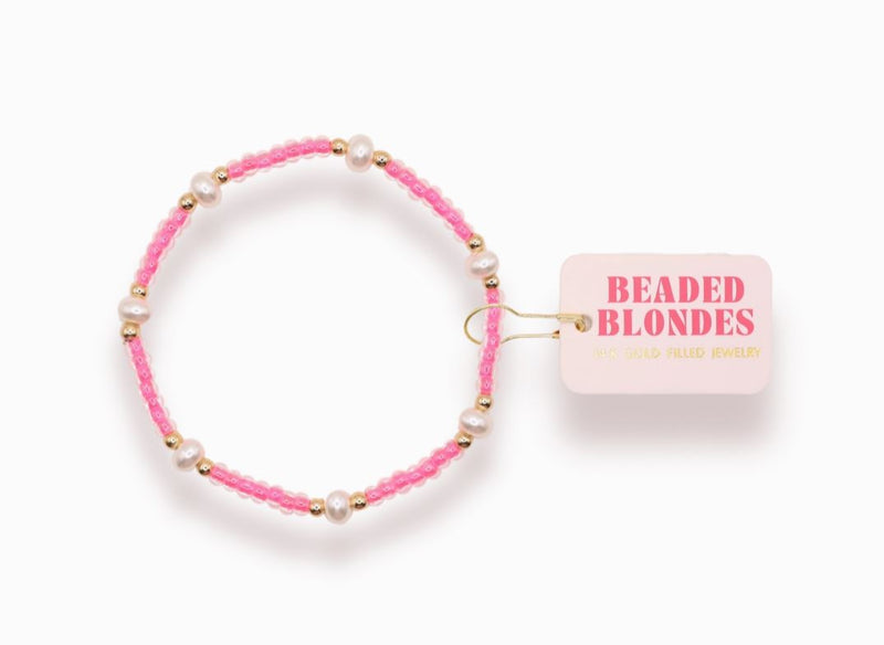 beaded blondes kids hot pink 