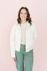 creamy white button jacket super soft another love