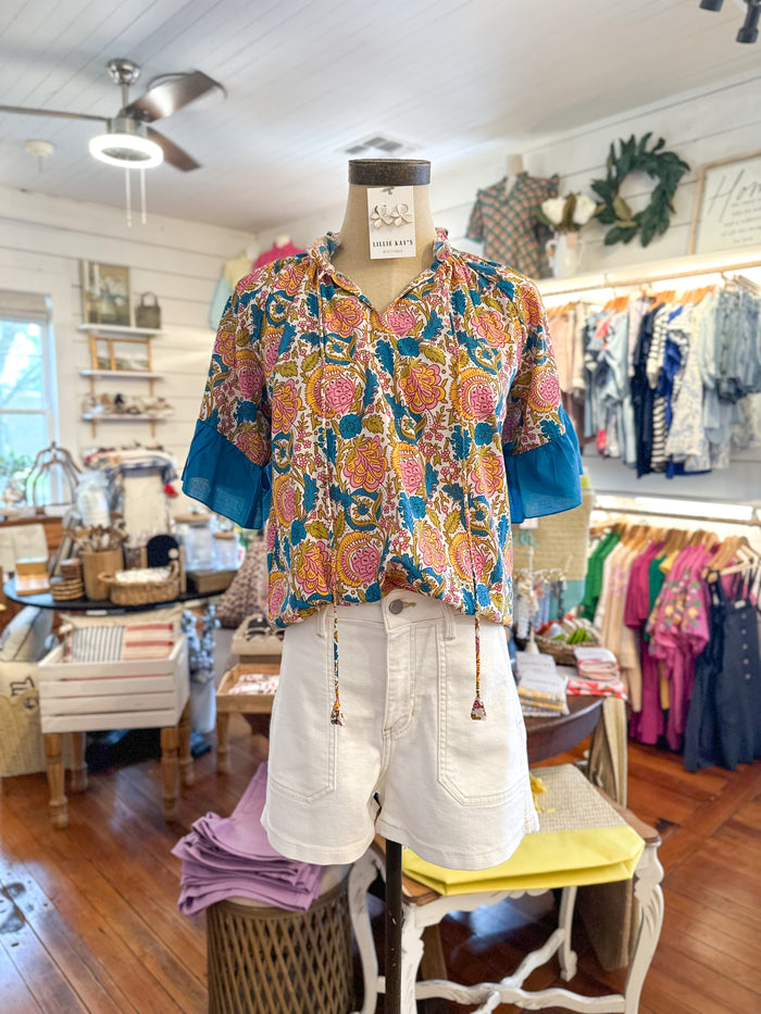 layerz clothing bell top floral print 