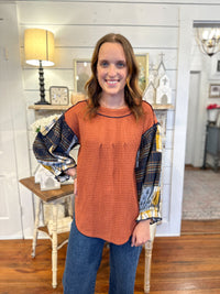 layerz clothing tammy top orange waffle style top