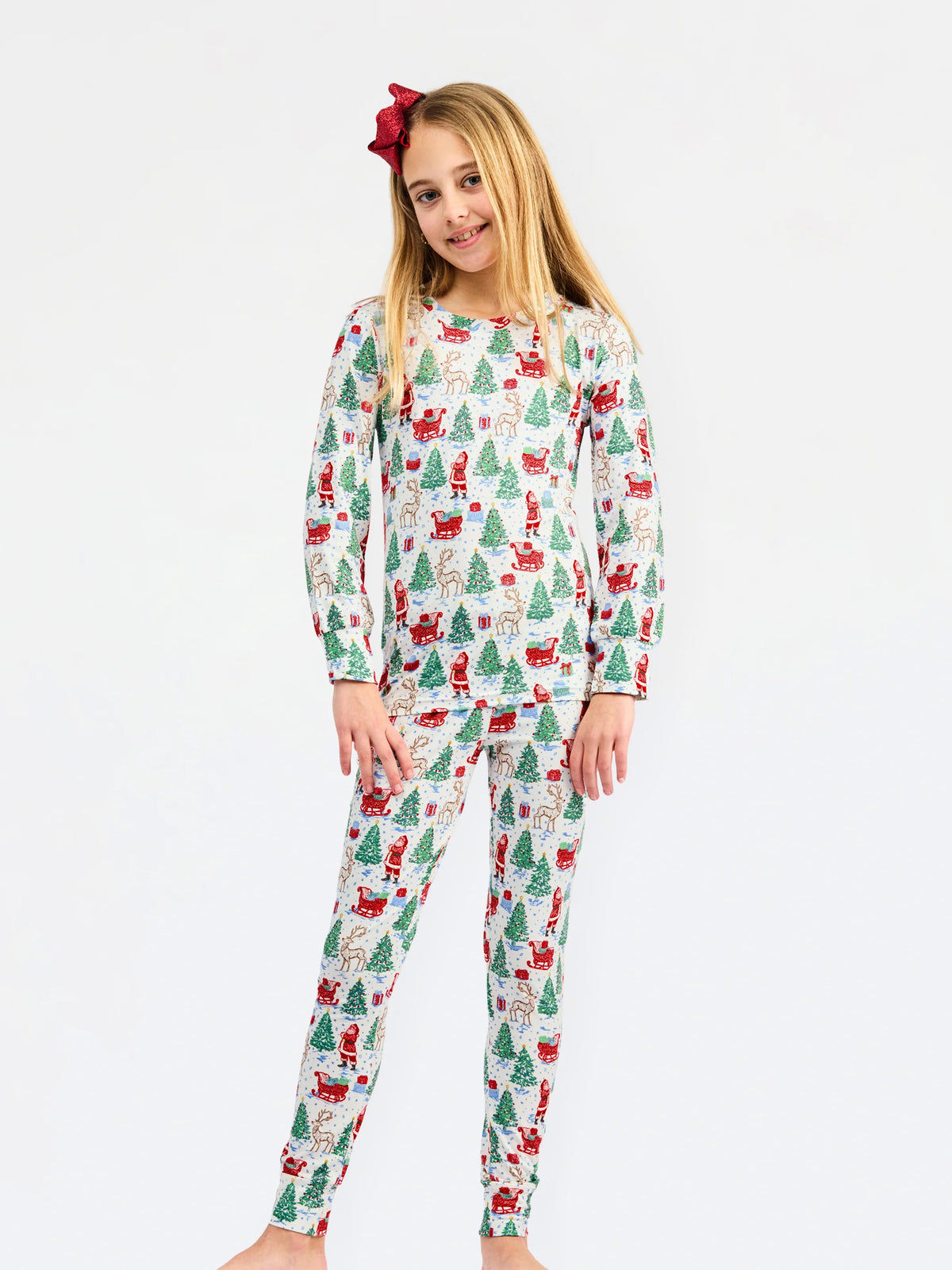 holiday christmas kids pajama set for girls or boys 