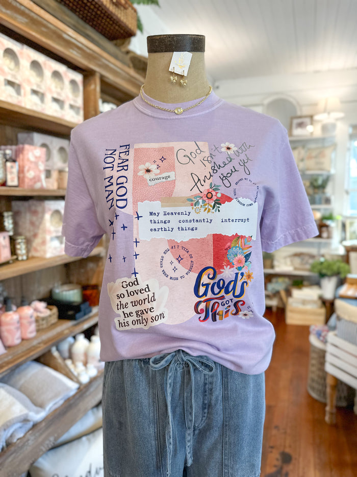 light purple bible verse tee collage 