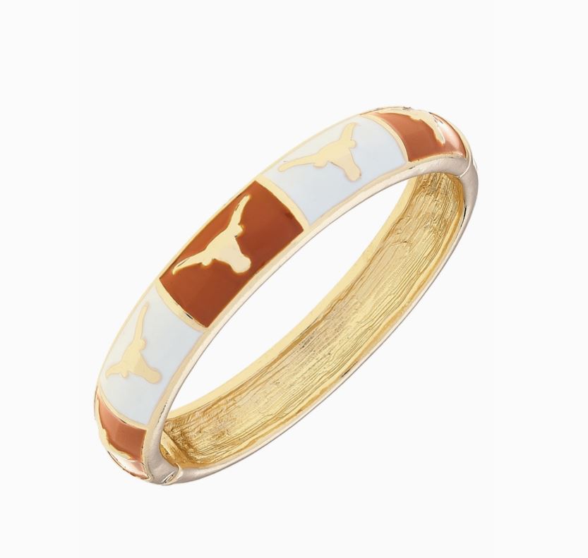 texas longhorn white and orange bangle 