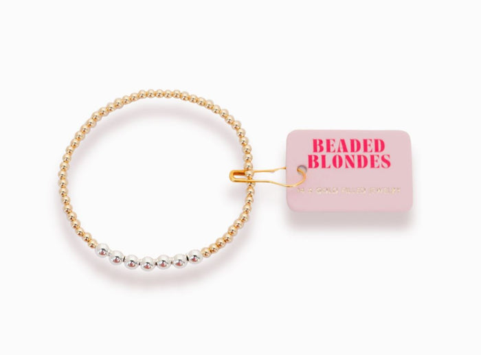 beaded blondes lucky mixed metal bracelet 