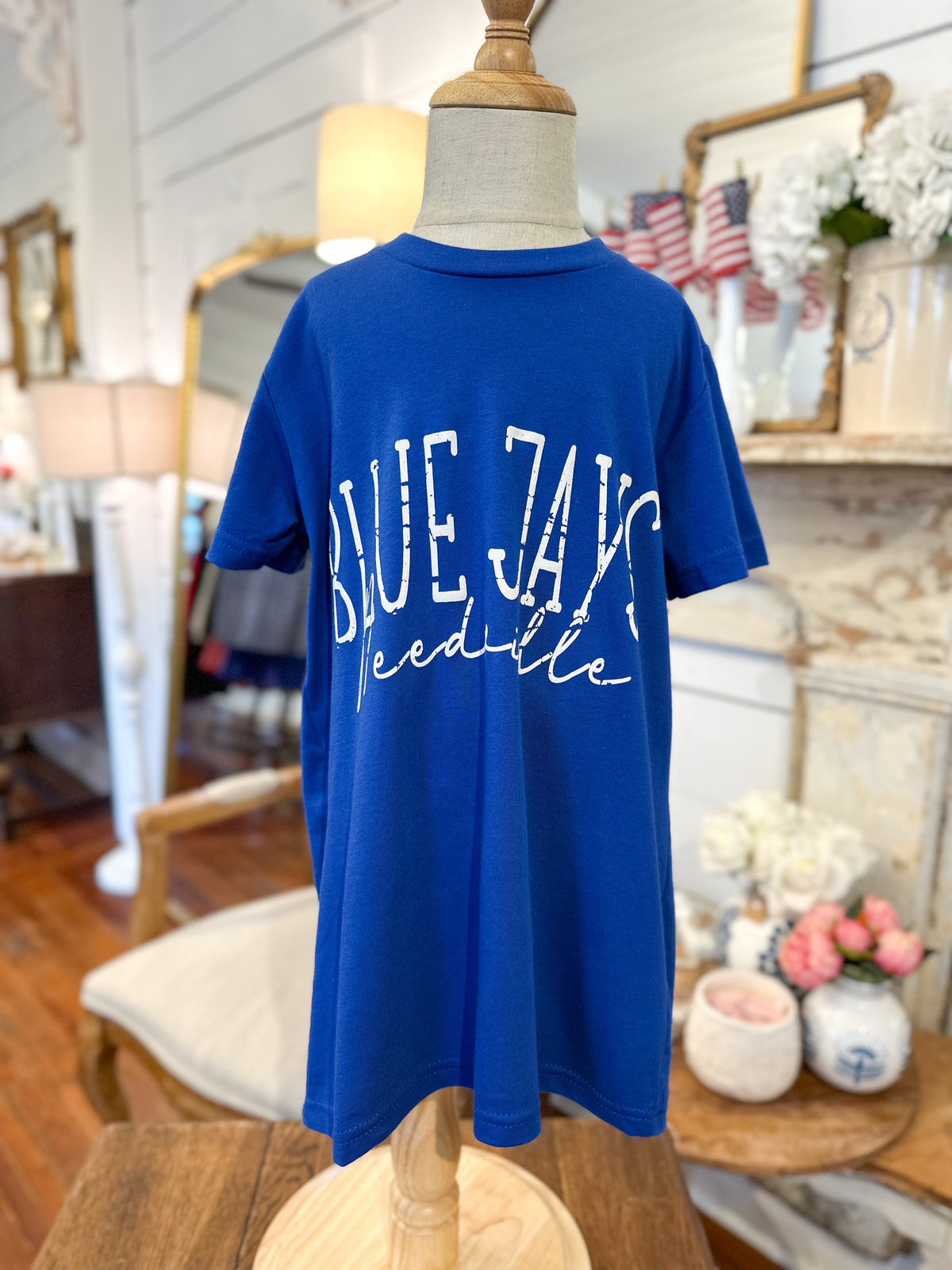 needville blue jays script tee youth