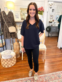 navy blue entro polyester top 