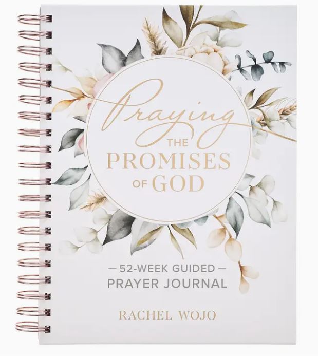 Praying the Promises of God prayer journal with floral design and spiral binding
