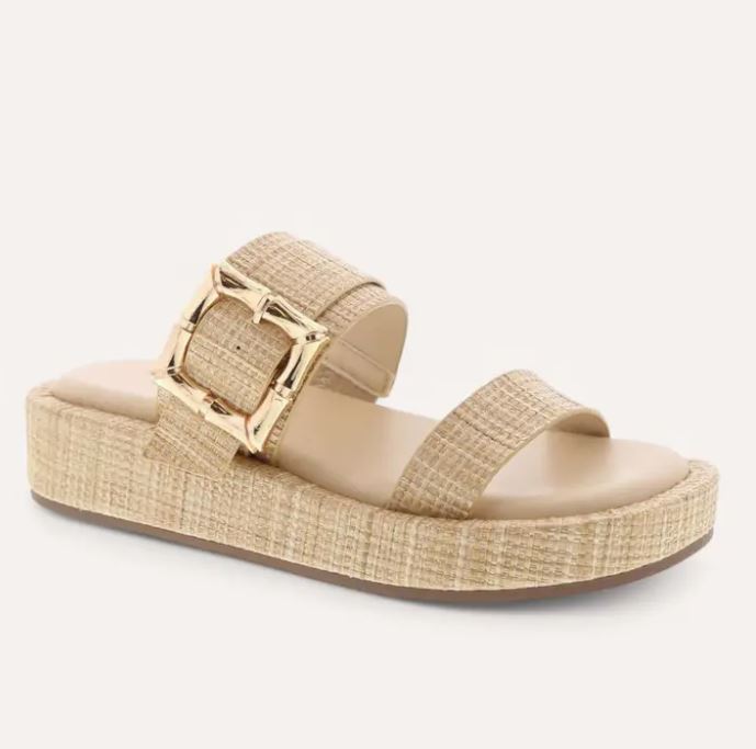 double strap raffia sandal 