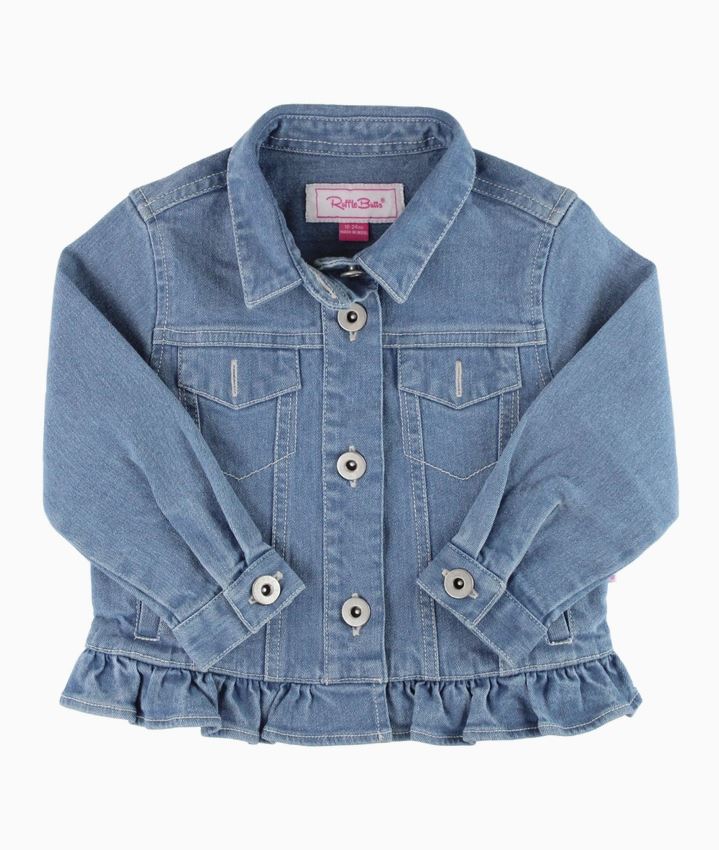 rufflebutts light wash denim jacket toddler

