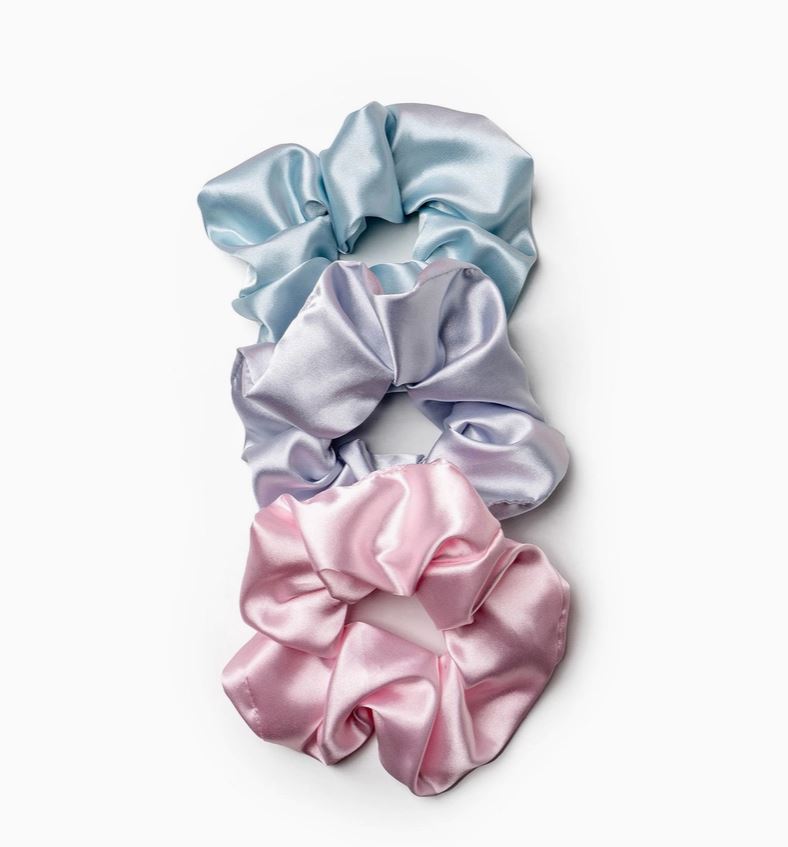 set of 3 satin hair ties